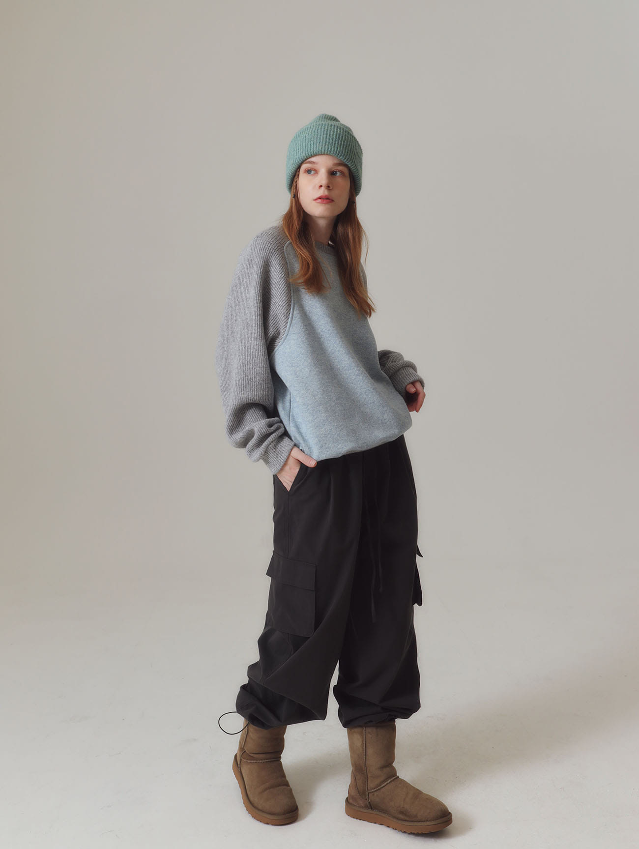 STRING CARGO PANTS [CHARCOAL]