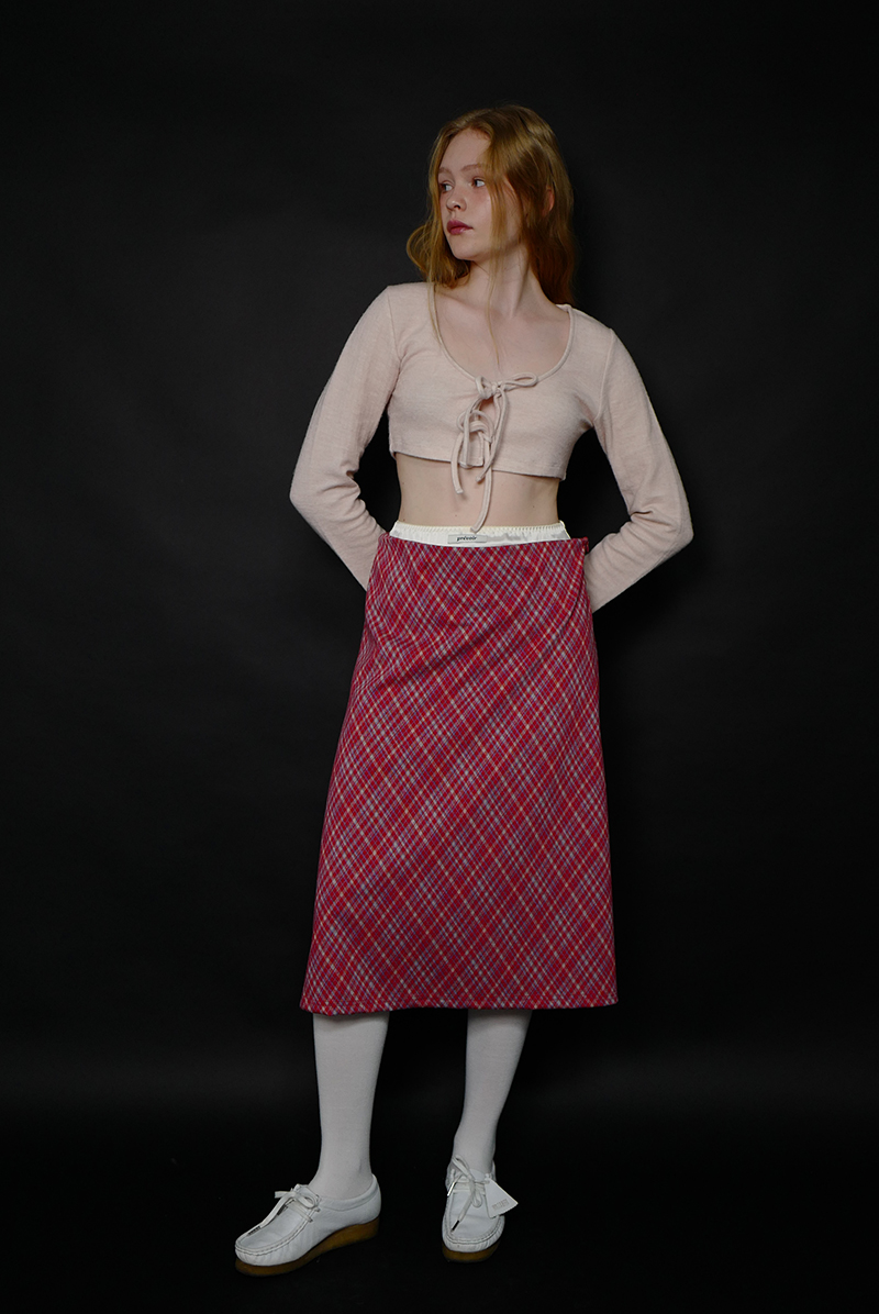 low-waist check skirt (RED : 2/23부터 순차 배송됩니다)